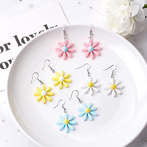 Orecchini a margherita, ape in argento sterling 925 ipoallergenico con piccoli orecchini a cerchio di fiori margherite Daisy gioielli regalo per donne adolescenti mamma