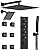 GRANDJOY Dual Rainfall Shower head System, 16" Wall Mount Bathroom Shower Faucet with Handheld Sprayer & 6 Body Jets, Matte Black