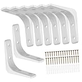 HOLIDYOYO 8 Stück Teiliges Weiß mit Schrauben und Kunststoffstopfen Stabile Wandhalterung für Regale Einfache Montage Winkelverbinder für Eck Mittelstützen