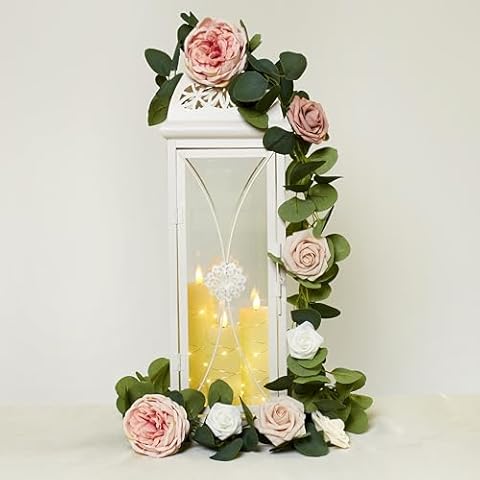 VADCAD Lantern Decorative Indoor & Outdoor, 24.5” Large Candle Lanterns with Clear Glass, Vintage Metal Hanging Candle Holders Farmhouse Shelf Wedding Front Porch Patio Décor, Christmas Decorations Cover