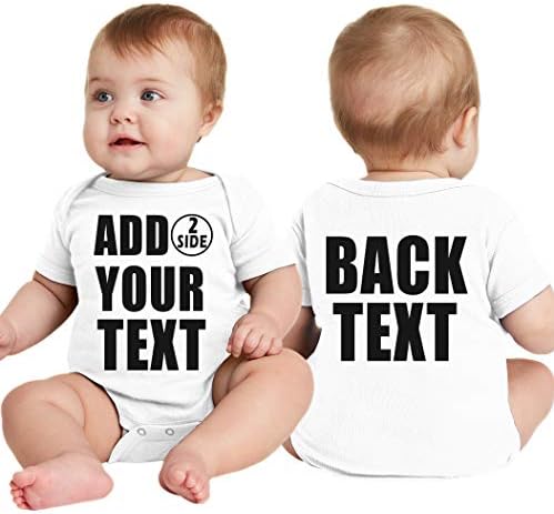 NACRE APPAREL Custom Baby Bodsuits for Boy Girl Add Your Text 2 Sides Personalized Infant Bodysuit