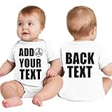 NACRE APPAREL Custom Baby Bodsuits for Boy Girl Add Your Text 2 Sides Personalized Infant Bodysuit