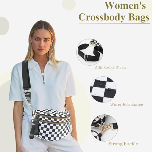 Crossbody Bags For Women,Waterproof Oxford Bum Bag with Adjustable Strap,Large Capacity Travel Purse3