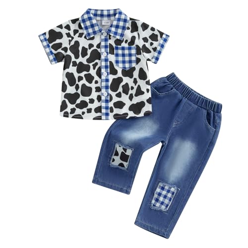 Baby Denim Outfit Boy Toddler Western Clothes Kids Jean Pants Set...