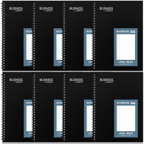 Carnet d'affaires à spirales ligné bloc notes bleu 16x24 cm pour journal de bureau