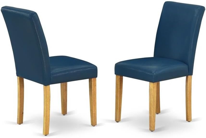 East West Furniture NOAB3-OAK-55 3 Piece Kitchen Table & Chairs Set Contains a Rectangle Dining Table with Butterfly Leaf and 2 Oasis Blue Faux Leather Parson Chairs, 32x54 Inch, Oak