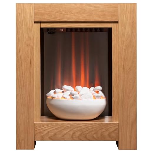 Adam Monet Fireplace Suite in Oak with Electric Fire, 23 Inch