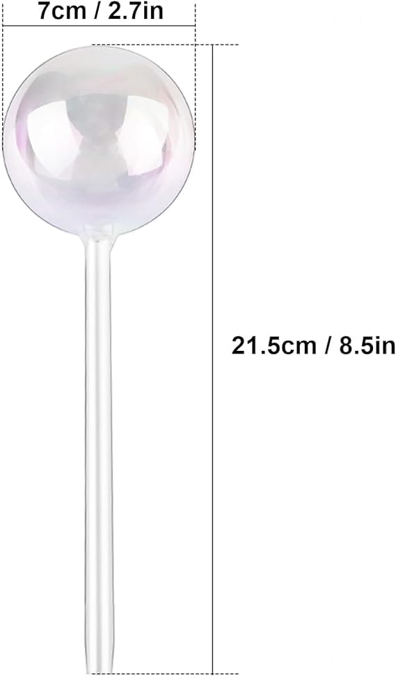 [3 PCS] Potted Plant Watering Globes Indoor & Outdoor Plants Automatic System Water Meter Watering Device Spikes Rainbow Color Glass Stakes Moisture