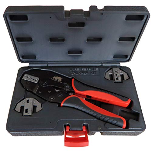 Bootlace Wire Ferrule Crimper | Cord End | 3 Die Quick Change Crimping Kit | AWG 22-2 | 0.5-35mm²
