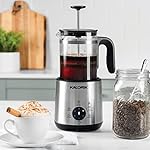 Kalorik Bartista, French Press Coffee Maker Milk Frother 6 in 1 Multi-Use, Stainless Steel - Image 2