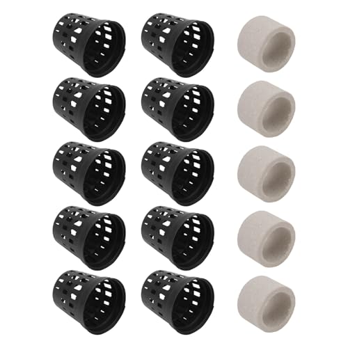 HOMSFOU Set 15 Pezzi Anelli e Tazze in Ceramica per Piante Acquatiche da Acquario, Fissatori Stabili Anelli di Respirazione, Accessori per Piantagione e Decorazione in Acquari di Piccole