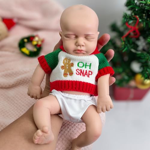 URMLHNRZ Vollsilikon-Reborn Zwillinge schlafend 12 Zoll – lebensechte Reborn Baby silikon Puppe – handgefertigt & anatomisch korrekt – Bild 6