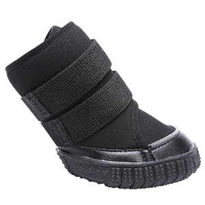 Winter Outdoor Neoprene Dog Boots Shoes Paw Protector for Large Medium Dogs (Black 4Pcs) Winter Outdoor Neoprene Dog Boots Shoes Paw Protector for Large Medium Dogs (Black 4Pcs)