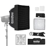 Godox EazyFlow Rect Boîte à lumière carrée 40 x 40 cm avec diffuseur et grille, support à dégagement rapide Bowens portable pour LE200BI/LE300BI/SK400/MS300/AD600