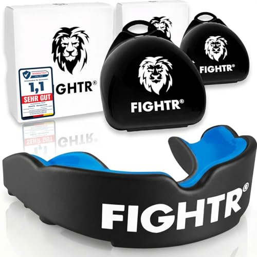 FIGHTR® Premium Mundschutz - ideale Atmung & leicht Anpassbar | Sport Zahnschutz für Boxen, MMA, Muay Thai, Hockey & Kampfsport | inkl. Hygiene Box