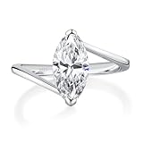 VISDIV 2CT Engagement Ring for Women Marquise Cut 925 Sterling Silver AAAAA Cubic Zirconia CZ Wedding Band Promise Ring For Women Solitaire Simulated Diamond Silver/Gold Size 5-10 (Silver, 8)