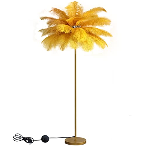 Lámpara de pie de plumas para crear ambientes acogedores y modernos en salas de estar