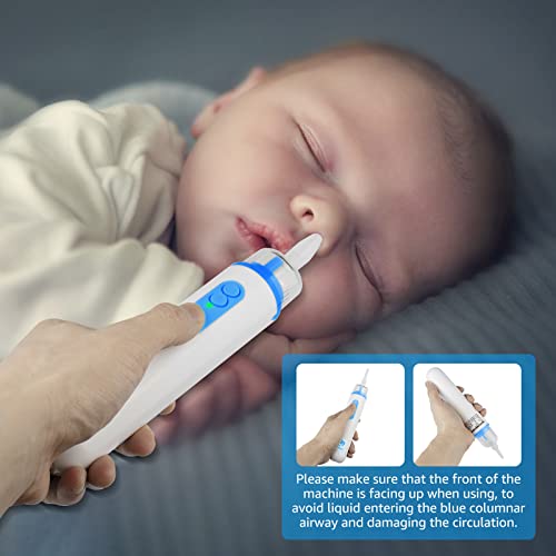 Baby Nasal Aspirator, Bellababy Baby Nose Sucker, Baby Booger/ Snot Remover with 3 Suction Levels, 2 Tips and Light Soothing Function, Rechargeable, Mute, Anti-Backflow, with Carrying Bag (Dark Blue) - Thumbnail 7