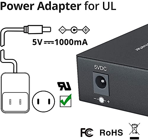 Convertidor de medios Gigabit para conectar dos edificios con fibra SC multimodo hasta 550m 4