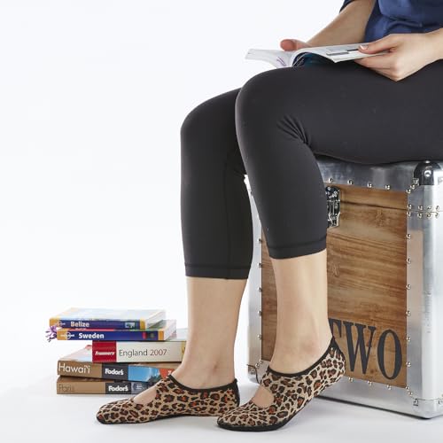 Image of Nufoot Women's Mary Janes Best Foldable & Flexible Flats, Travel & Exercise, Dance, Yoga Socks, Indoor Shoes, Slippers