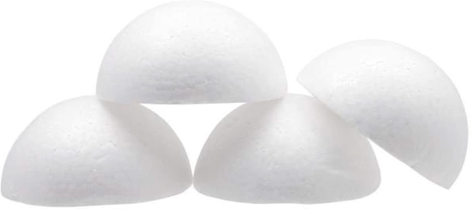 8 Inch Polystyrene Foam Balls in Bulk - 4 Pcs | Polystyrene Foam Half Sphere | Half Desert Foam Ball | Large Polystyrene Foam Balls | Foam Balls for Crafts 8 Inch