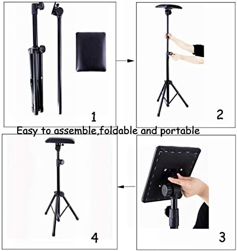 Tattoo Armrest,New Star Tattoo Foldable Sponge Pad Arm Leg Rest Stand Tripod with Adjustable Height for Tattoo Supplies PVC Leather Stands Chair Stand Tattoo Armrest Armrest for Tattoo Arm Rest
