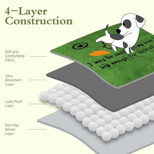 Image of Qeils Reusable Dog Pee Pads, 2 Pack Super Absorbent & Leakproof Washable Puppy Pads with Soft Green Top Layer, for Potty Training, Crates, Couch, Car Seats & Pet Beds, 36 inchx 36 inch