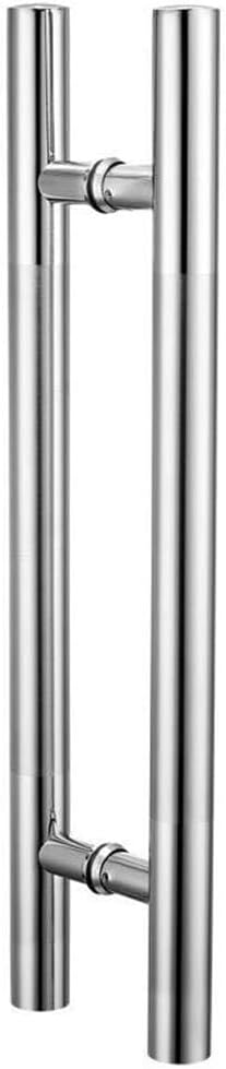 Sliding Door Handle Stainless Steel Swing Shower Door Handle,80CM/31.5inch Glass Door Handle Set for Hotel Restaurant Kitchen,Easy to Install(Silver,Hole 50CM/19.69")