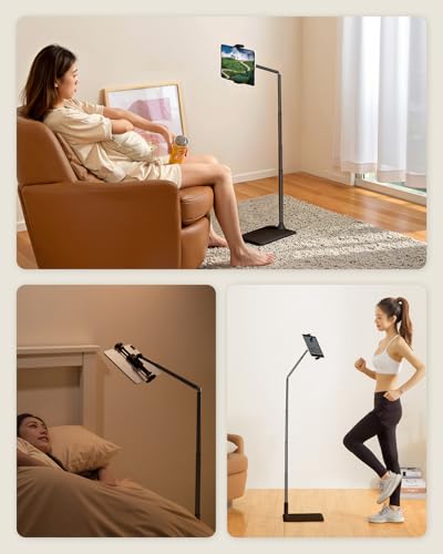 Support de tablette au sol pour lit support liseuse ajustable noir - 2