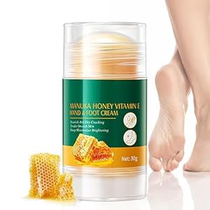 Manuka Honey Foot Cream – Intensive Foot Moisturiser for Dry, Cracked Heels & Hard Skin – Hydrating Foot Balm with Mineral Oil & Vitamin E – Fast Absorbing Daily Foot Care Cream for Hard Skin