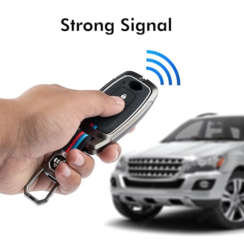 Image of SHOPOFLUX Metal Key Cover Compatible with Nissan Magnite 2 Button Smart Key (Black) (Pack of 1)
