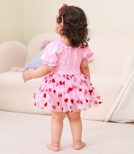 Baby Girl Birthday Clothes 0-18Months Tulle Romper Short Sleeve Newborn Outfits Cake Smash Bodysuits With Headband4