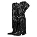 richealnini Women's Thigh High Boots with Tassels Western Cowboy Boots Zip Up Wide Calf Sock Booties Long Shaft Almond Toe Block Heels Rivets Punk Riding Combat Motocycle Cowgirl Boots Black Size 12