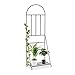 Relaxdays Scaffale per Fiori con Graticolato, da Giardino Balcone Terrazza in Acciaio Portapiante HLP 200x70x40 cm, Nero