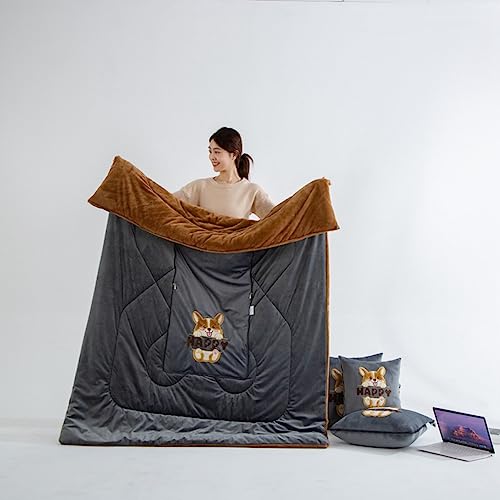 �u�����P�b�g�ɂȂ�N�b�V���� ���@�\ �n�[�t�P�b�g �h���ۉ� �Ђ��|�� �ӂ�ӂ� �ѕz 150x200cm ���G�� �y�� ��[�΍� ���[�֗� �􂦂� �I�t�B�X �L�����v�p�i �ԓ� �I�[���V�[�Y�� �^�I���P�b�g 50×50cm