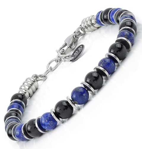 Pulsera con Piedras Naturales y Acero Inoxidable miniatura 1