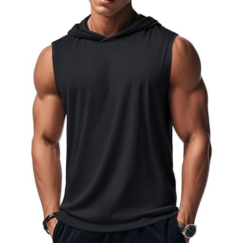 MAGCOMSEN Mens Tank Top Sleeveless Hoodie Cotton T-Shirt Summer Casual Shirt Muscle Tee