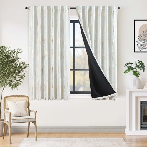 Jinchan 95% Blackout Moon Phase Curtains, 2 Panels, 63"