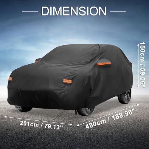 X AUTOHAUX Car Cover Outdoor Waterproof Sun Rain Snow Hail Protection with Left Side Door Zipper 210D-PU for Volvo XC60 by X AUTOHAUX - Image 8