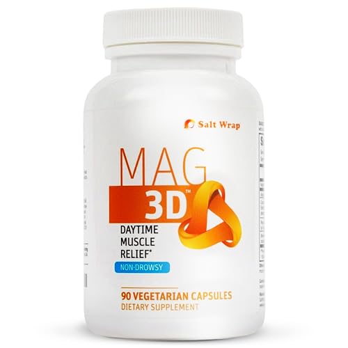SaltWrap Mag R&R - Nighttime Muscle Cramps Support, Natural Sleep Support for Adults with Magnesium Glycinate for Muscle Spasm and Leg Cramps Relief, 90 Capsules
