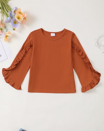 Image of Little Girls Clothes Kids Fall Winter Outfits Pant Set for Girl Age 4-8 | Girls Fall Winter Clothes, 2 Peices, Long Sleeve Shirt, Cute Clothing, Gifts, Family Photos, School, Christmas, Cotton Blend
