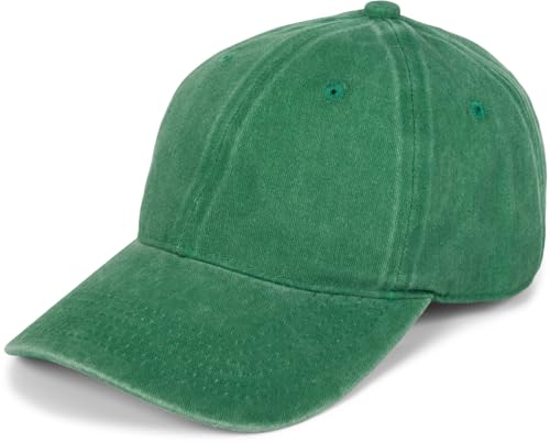 styleBREAKER Unisex Baseball Cap Vintage Look verstellbar 6-Panel Cappy in Washed Optik mit gebogenem Schirm Baumwolle Retro Cap Damen und Herren, Farbe:Grün