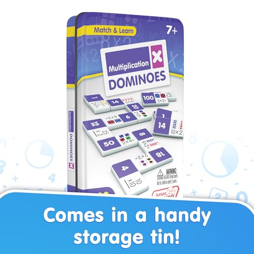 Image of Junior Learning Multiplication Dominoes Game Set, 28 Pieces, Ages 7-9, Math Skills, Grade 2-3