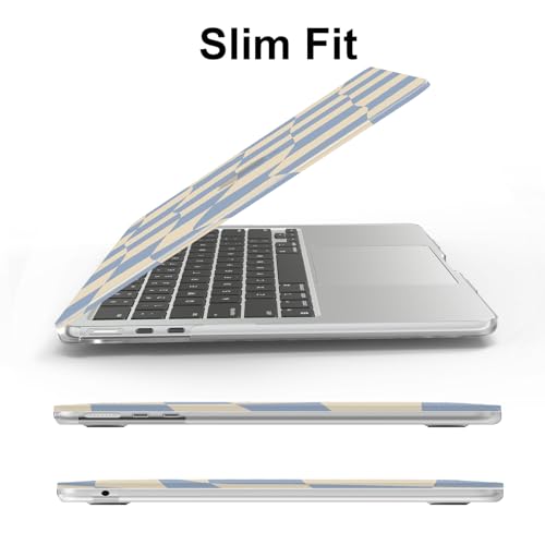 Image of AKIT for MacBook Air 15 inch Case M5 M4 M3 M2 2026-2023, Blue Checkboard | A3448 A3241 A3114 A2941, Funny Unique Pattern Hard Shell Laptop Case+Keyboard Cover+Screen Protector for Mac Air 15 inch