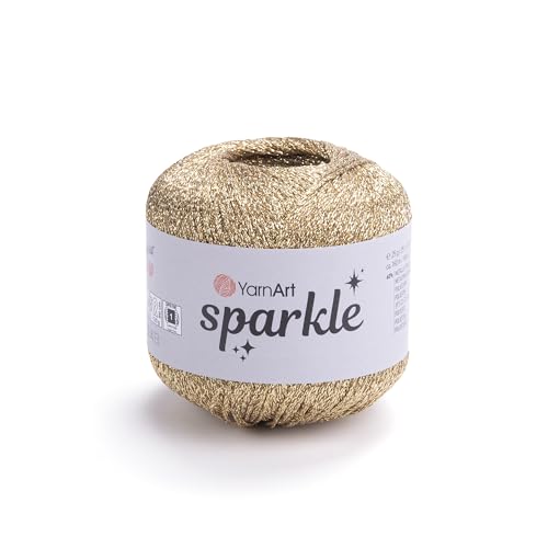 YarnArt Sparkle - Metallic Glitter Fine Lightweight Yarn for Crochet & Knitting Amigurumi Cardigans Shawls Bag Making Soft Craft (1306)