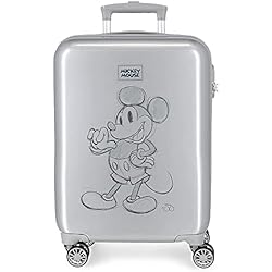 Maletas Medianas Rigidas Baratas Disney Mickey 100 Maleta de cabina Gris 37x55x20 cms Rígida ABS Cierre de combinación lateral 34L 2 kgs 4 Ruedas dobles Equipaje de Mano
