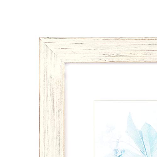 Kaiwin 100% Solid Wood White 11X14 Picture Frame 2 Pack - Display Picture 8X10 With Mat, Hd Glass Inside, Rustic Wooden Photo Frames For Wall Mounting #TOP3