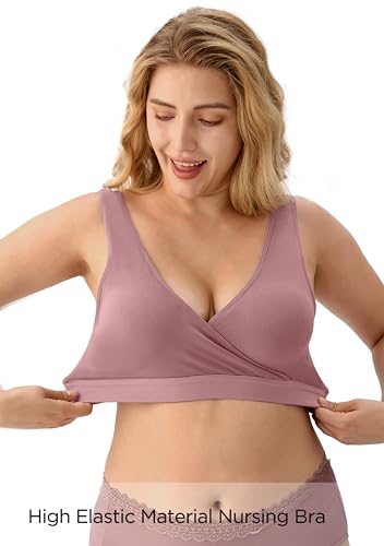 HBselect Nursing Bras for Breastfeeding, Maternity Nursing Sleep Bra Wireless Pregnancy Sleep Bralette 3/5 Pack3