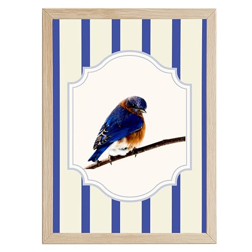 Image of Modern Scenery Bird Wall Art Frame | Pinterest Inspired Aesthetic Wall Decor | Bird Photo Frame | Ready to Hang Minimal Nature Frame for Living Room Bedroom & Office | (Design 4)