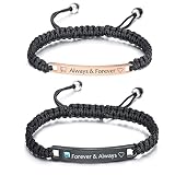 JUBOPE Couples Bracelets Matching Bracelets for Couples Handmade Braided Rope Couple Bracelet Valent